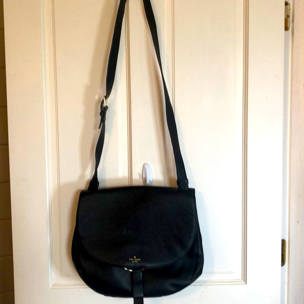 Kate Spade black leather crossbody bag